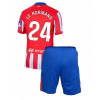 Camiseta Atletico Madrid Robin Le Normand #24 Primera Equipación Replica 2024-25 para niños mangas cortas (+ Pantalones cortos)